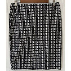 Adrianna Papell Geometric Black White Exposed Zip Lined Pencil Straight Skirt-6